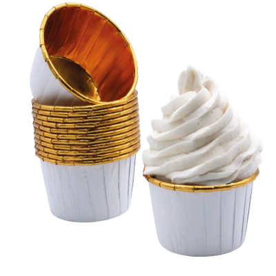 Formas Cupcake Branco com ouro