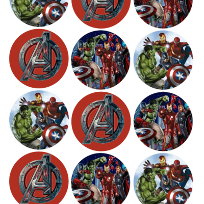 Impressão comestível Bolachas/Cupcakes Avengers