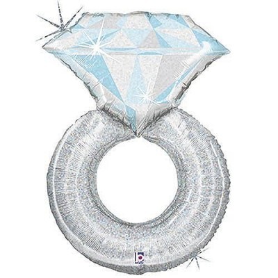 Balão Anel de Noivado Prata