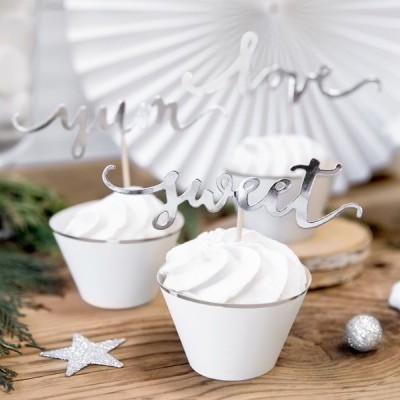 6 wrappers branco e prata