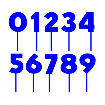 Topo de bolo número Azul Forte