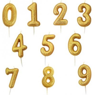 Velas Glitter Ouro 7cm