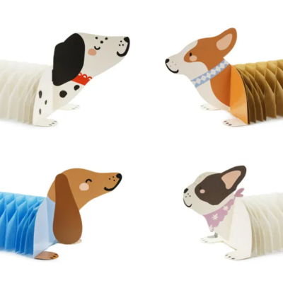 Decorações de favo de mel de papel Cães