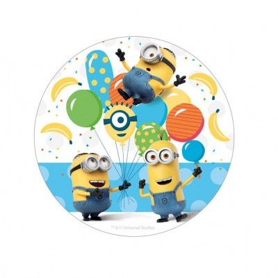 Impressão comestível redonda Minions