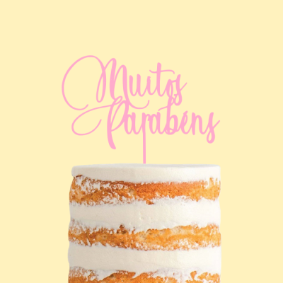 Topo de bolo Muitos Parabéns