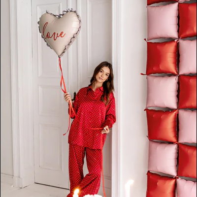 Balão Coração Love com renda