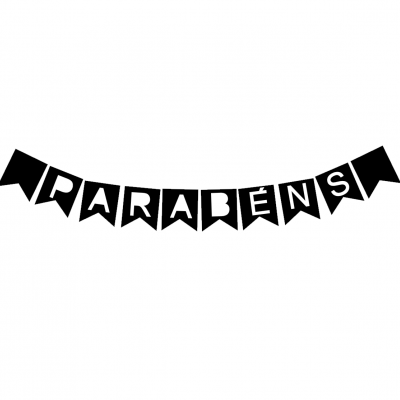 Grinalda Parabéns Preto com Branco