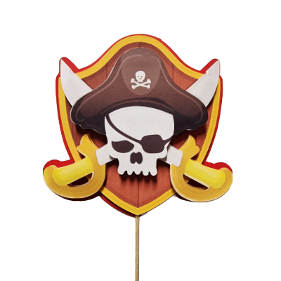 Topo de bolo 3D Pirata