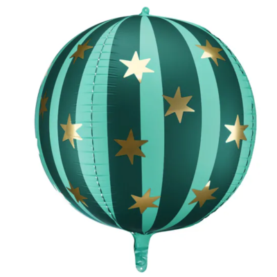 Balão foil Bola com estrelas verde