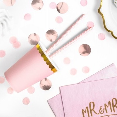 Copos Rosa Bebé e Dourado