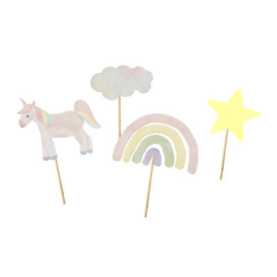 Cupcake toppers Unicórnio