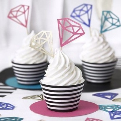 Cupcake wrapper - diamond x6