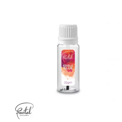 Frasco pequeno de cola comestível Fractal Colors com tampa branca