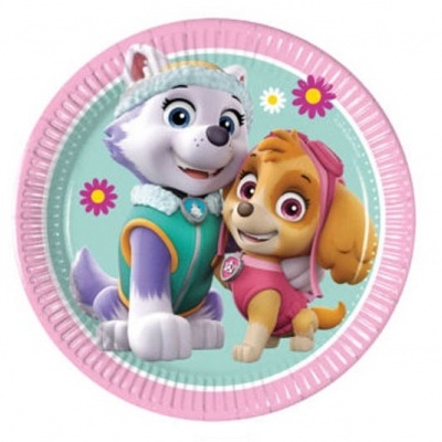 8 Pratos S Patrulha Pata Rosa