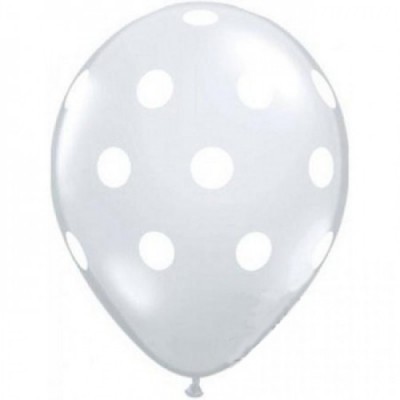 Balões Bolinhas Brancas transparente