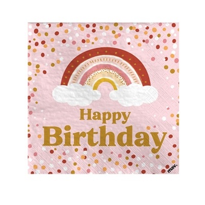 Guardanapos Happy birthday arco iris