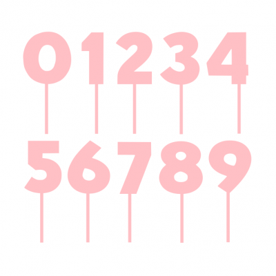 Topo de bolo número Rosa Pastel