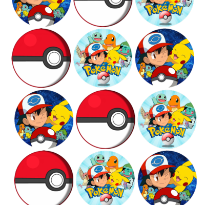 Impressão comestível Bolachas/Cupcakes Pokémon