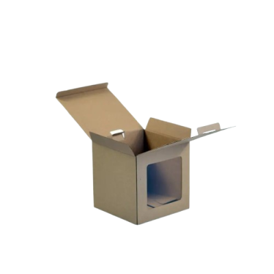 Caixa com janela 18x18x18cm kraft