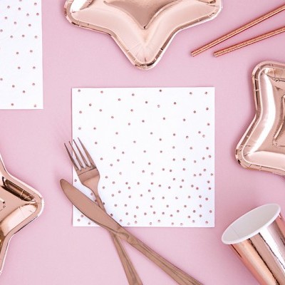 Guardanapos Bolinhas Rose Gold