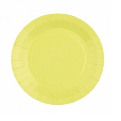 20 Pratos Amarelo Neon 18cm