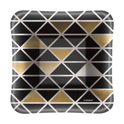 8 pratos aperitivos ouro/preto/prata