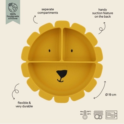 Prato de silicone com ventosa Mr. Lion