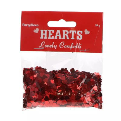 Confetti corações vermelho foil