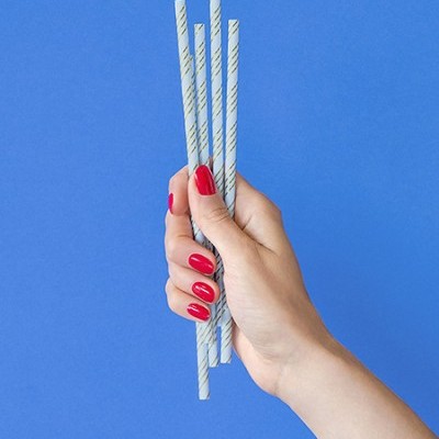 10 Palhinhas Azul Claro