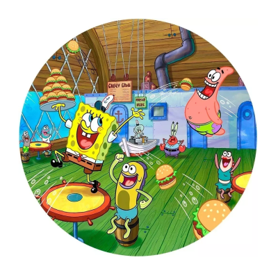 Impressão comestível redonda Bob Esponja