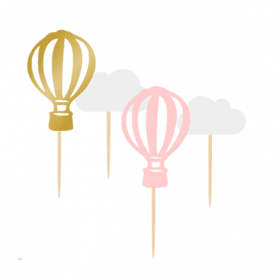 12 Cupcake toppers Balões ar quente