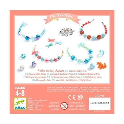 Kit de joias com contas de bolhas - prata