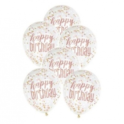 Balão confetti Rose gold