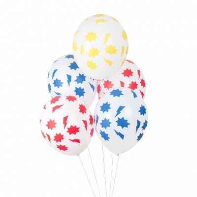 5 balões impressos heróis