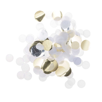 Confetti  branco , ouro e prata