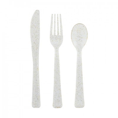 Set 18 Talheres Glitter Prata