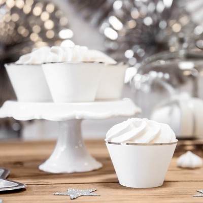 6 wrappers branco e prata