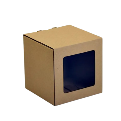 Caixa com janela 18x18x18cm kraft