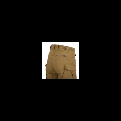 Calças de trabalho castanhas com bolsos laterais e logótipo triangular