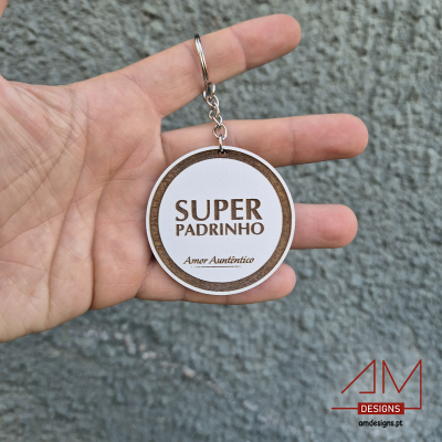 Porta-Chaves em Madeira Personalizado – Para o Melhor Padrinho - Edição Páscoa