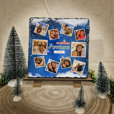 Pedra de Ardósia Personalizada a Cores - Edição de Natal