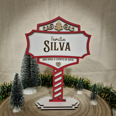 Placa Natalícia Com Nome da Família