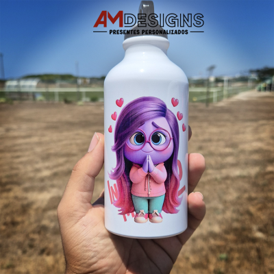 Garrafa de Alumínio Personalizada - Divertidamente "Tristeza"