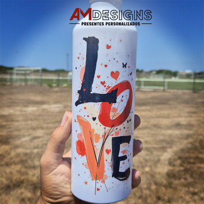 Garrafa de Alumínio Grande Personalizada - Love