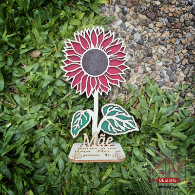Girassol em Madeira Personalizado – Especial Dia da Mãe