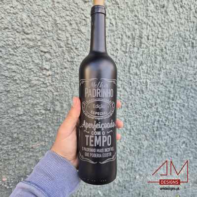 Garrafa de Vidro Personalizada para o Padrinho