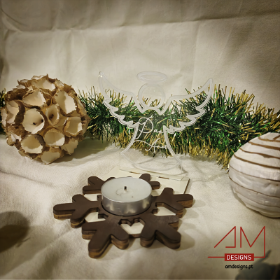 Porta-vela Anjinho em Acrílico