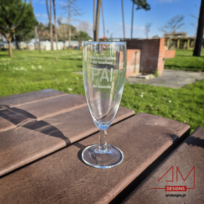 Copo de Champanhe - "Melhor Pai do Mundo" - Especial Dia do Pai