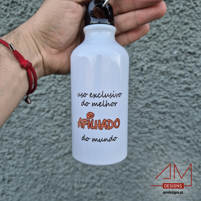 Garrafa de Alumínio Personalizada - Desenhos Animados - Afilhados - Edição Páscoa