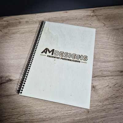 Brinde Empresarial – Caderno A5 em Madeira Personalizado